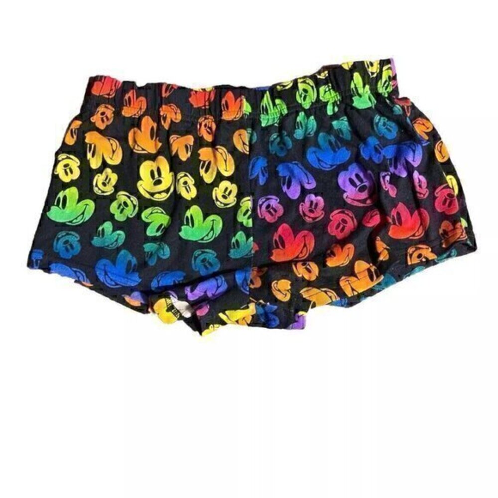Disney Mickey Mouse RAINBOW Sleep Shorts Boxers Women's XS Black Vintage…